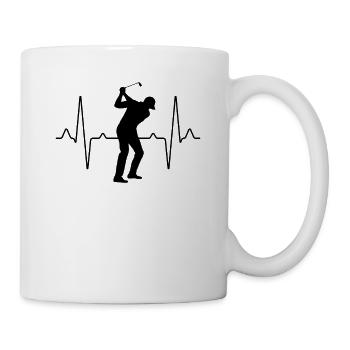 Golf Golfer Herzschlag - Tasse - Weiß - Rechts