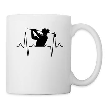 Golf Golfer Herzschlag - Tasse - Weiß - Rechts