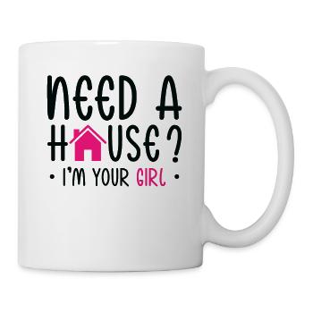 Besoin d’une maison? Je suis votre fille Agent immobilier - Mug blanc - blanc - Droite
