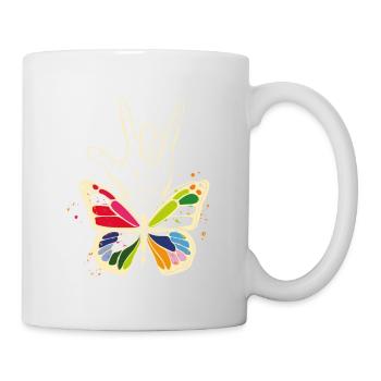 Signe de la main I Langue des signes américaine I ASL J’aime - Mug blanc - blanc - Droite
