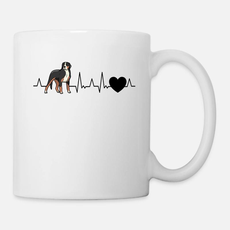 Großer Schweizer Sennenhund Herzschlag - Tasse - Weiß