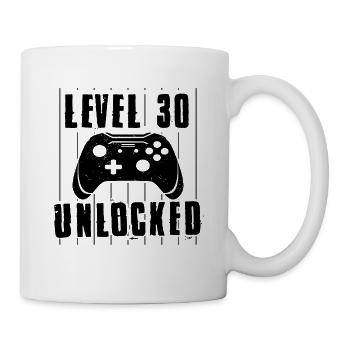 30. Geburtstag Mann Level 30 Jahre Freigeschaltet - Tasse - Weiß - Rechts