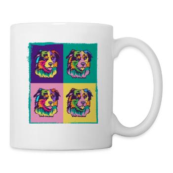 Dog Lover I Pop Art Miniature American Shepherd - Mug - white - Right