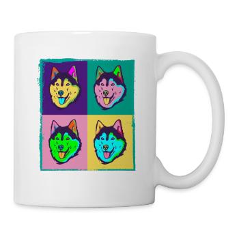 Dog Lover I Pop Art Husky Sibérien - Mug blanc - blanc - Droite