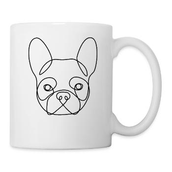 Bulldog Dog Line Art Cadeau d’art abstrait - Mug blanc - blanc - Droite