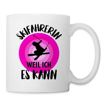 Ski Skifahren Skifahrerin Skiurlaub Skier Damen - Tasse - Weiß - Rechts
