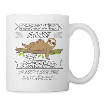 BRAUCHE ETWAS RUHE BIN SCHWANGER - Tasse - Weiß - Rechts