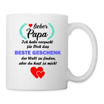 Papa lustig witzig Vater Geburtstag Geschenk - Tasse - Weiß - Rechts