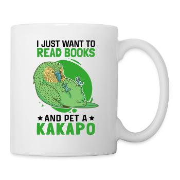 Kakapo and books New Zealand flightless Kakapo - Mug - white - Right