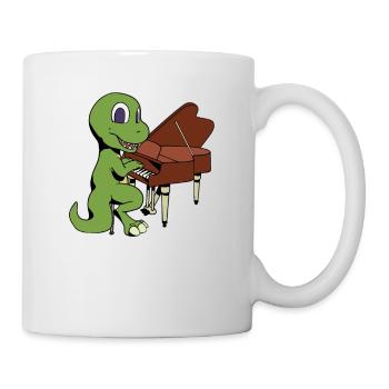 Comic TREX plays piano - Mug - white - Right