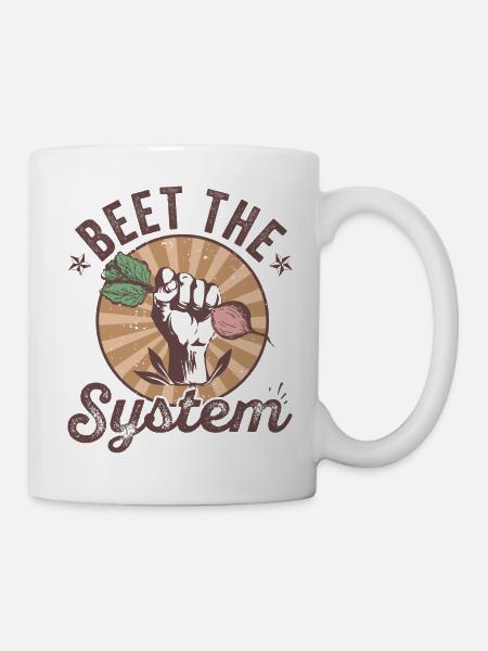 Beet the System funny vegetable design - Mug - white