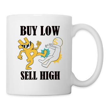 Finance - Crypto-monnaie - Acheter bas, vendre haut - Mug blanc - blanc - Droite