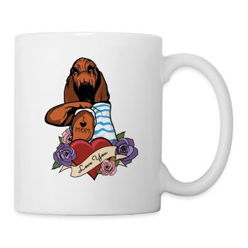 I Love Mom Tattoo I Bloodhound Mom - Mug - white - Right