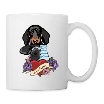 I Love Mom Tattoo I Dachshund Mom - Mug - white - Right
