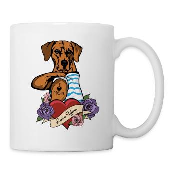 I Love Mom Tattoo I Rhodesian Ridgeback Mom - Mug - white - Right