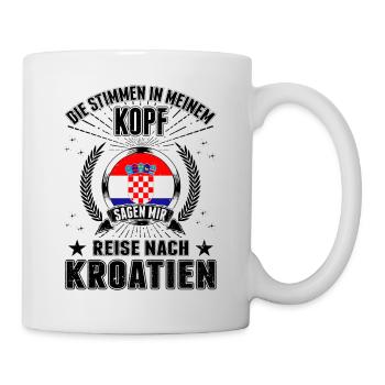 Kroatien Urlaub Stimmen Zagreb Reise Geschenk - Tasse - Weiß - Rechts