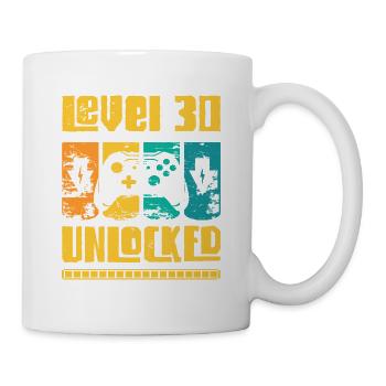 30. Geburtstag Retro Mann Level 30 Freigeschaltet - Tasse - Weiß - Rechts