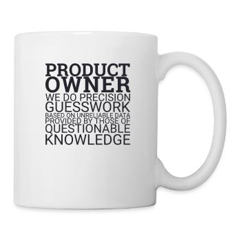 "Product Owner Guesswork | "Scrum Master"" - Tasse - Weiß - Rechts
