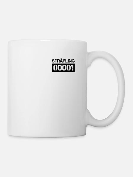 Sträfling Partnerlook Kostüm Karneval Häftling Fun - Tasse - Weiß