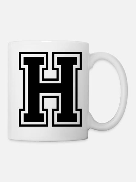 Lettre H Équipe Foot baseball basket université - Mug blanc - blanc