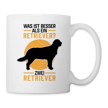 Zwei Flat Coated Retriever sind besser - Tasse - Weiß - Rechts