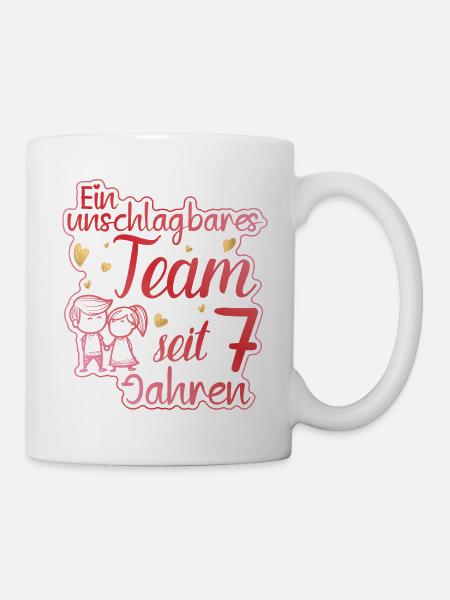 Ein perfektes Team seit 7 Jahren Hochzeitstag - Tasse - Weiß