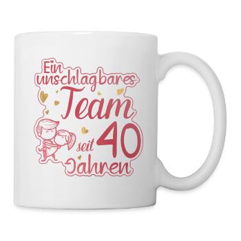 Ein perfektes Team seit 40 Jahren Hochzeitstag - Tasse - Weiß - Rechts