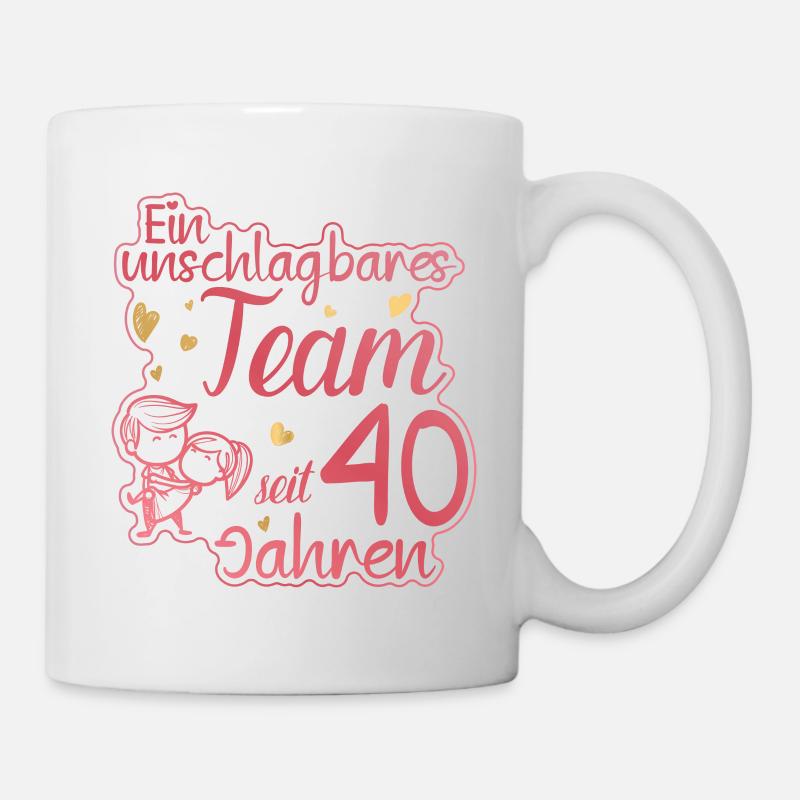 Ein perfektes Team seit 40 Jahren Hochzeitstag - Tasse - Weiß