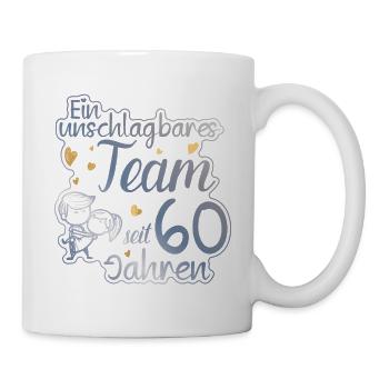 Ein perfektes Team seit 60 Jahren Hochzeitstag - Tasse - Weiß - Rechts