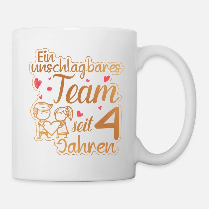Ein perfektes Team seit 4 Jahren Hochzeitstag - Tasse - Weiß
