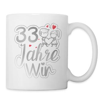 Ein perfektes Team seit 33 Jahren Hochzeitstag - Tasse - Weiß - Rechts
