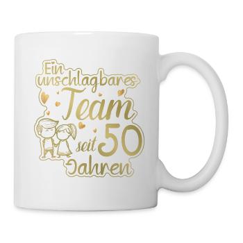 Ein perfektes Team seit 50 Jahren Hochzeitstag - Tasse - Weiß - Rechts