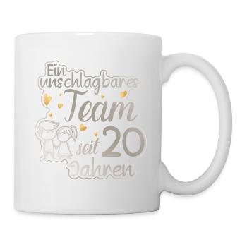 Ein perfektes Team seit 20 Jahren Hochzeitstag - Tasse - Weiß - Rechts