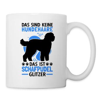 Das ist Schafpudel Glitzer altdeutscher Hütepudel - Tasse - Weiß - Rechts