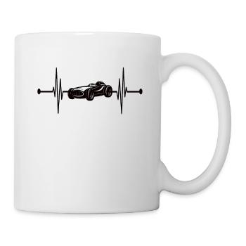 Battement de cœur de voiture de course rétro - Mug blanc - blanc - Droite