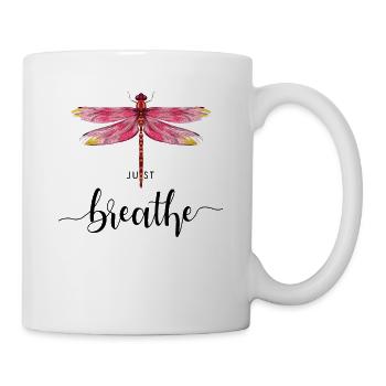 Just Libelle Breathe Insekt Yoga Meditation Sommer - Tasse - Weiß - Rechts