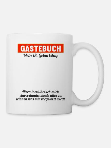 Gästeliste Party 18 Jahre 18 Geburtstag Gästebuch - Tasse - Weiß