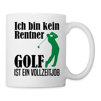 Rentner Ruhestand Golf Lustiger Spruch Geschenk - Tasse - Weiß - Rechts