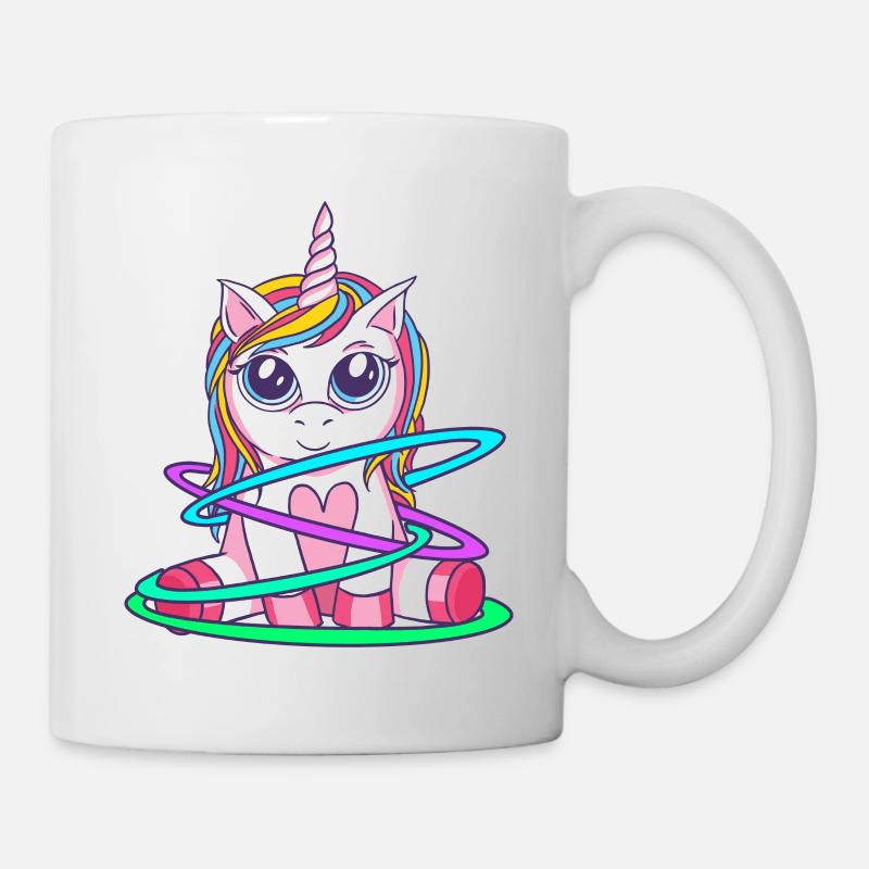 Rainbow Hulacorn Unicorn Rhythmic Gymnastics - Mug - white