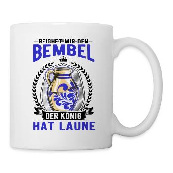 Bembel König Äppelwoi Äppler Apfelwein - Tasse - Weiß - Rechts