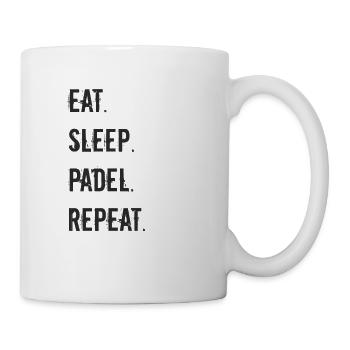 Padel Tennis - eat sleep padel repeat - Tasse - Weiß - Rechts