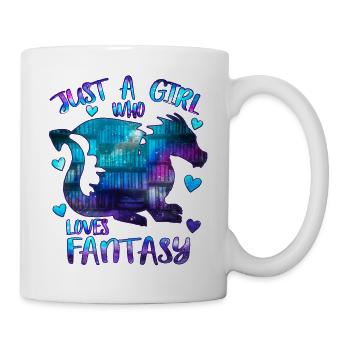 Nur ein Mädchen, das Fantasy-Bücher liebt - Tasse - Weiß - Rechts