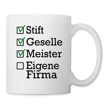 Stift Geselle Meister - Tasse - Weiß - Rechts
