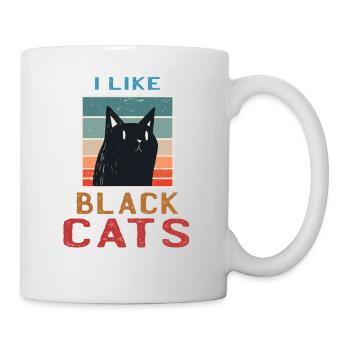 J’aime les chats noirs - Dire avec chat et motif - Mug blanc - blanc - Droite