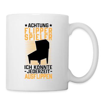 Flipper ausflippen Flipperautomat Pinball - Tasse - Weiß - Rechts