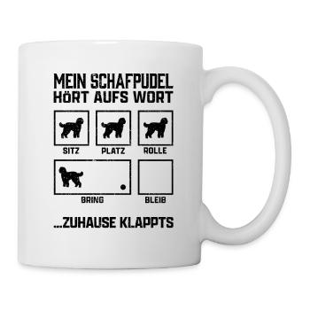 Schafpudel Hundetricks altdeutscher Hütepudel - Tasse - Weiß - Rechts