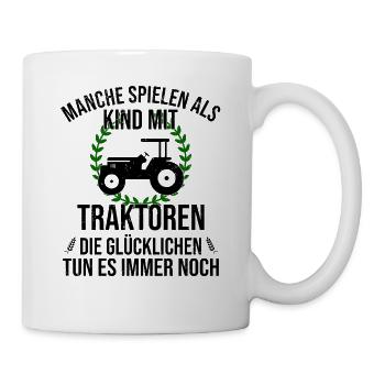 Farmer Farmer Tractor Tractor Happy Childhood - Mug - white - Right