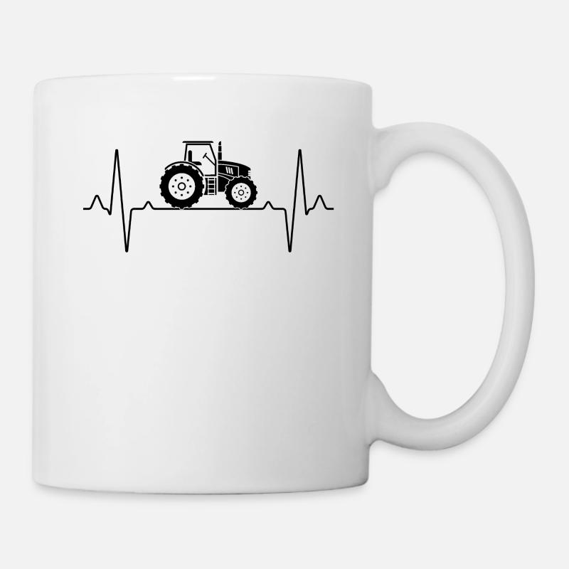 Traktor Herzschlag - Tasse - Weiß