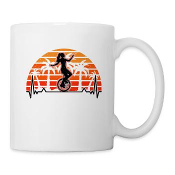Unicycle Heartbeat Rétro Monocycle Rider Unicycle - Mug blanc - blanc - Droite