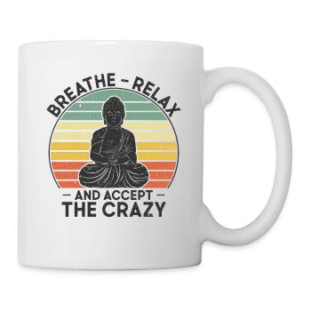 Breathe Relax & Accept Crazy Yoga Meditation - Mug - white - Right